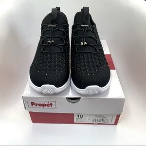 Propet Travelbound Black Metallic Sneakers WIDE